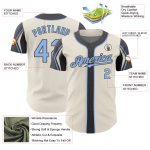 Custom Authentic Baseball Jersey Personalized in Cream Light Blue and Steel Gray with Team Name and Number - 3 Colors Available
