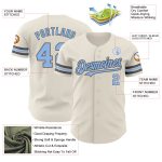 Personalized Light Blue and Steel Gray Baseball Jersey - Authentic Baseball Gear Personalized Cream Light Blue-Steel Gray