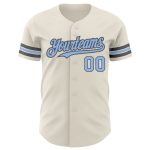 Personalized Light Blue and Steel Gray Baseball Jersey - Authentic Baseball Gear Personalized Cream Light Blue-Steel Gray