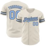 Personalized Light Blue and Steel Gray Baseball Jersey - Authentic Baseball Gear Personalized Cream Light Blue-Steel Gray