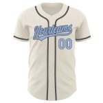 Custom Baseball Jersey with Personalized Name and Number - Cream Light Blue & Steel Gray Authentic Team Gear Personalized
