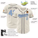 Custom Baseball Jersey with Personalized Name and Number - Cream Light Blue & Steel Gray Authentic Team Gear Personalized