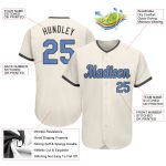 Personalized Fathers Day Baseball Jersey Custom Name Number Light Blue Steel Gray Authentic Team Personalized Cream Light
