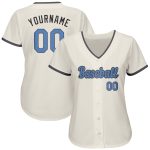 Personalized Fathers Day Baseball Jersey Custom Name Number Light Blue Steel Gray Authentic Team Personalized Cream Light