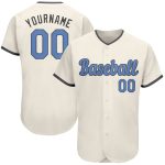 Personalized Fathers Day Baseball Jersey Custom Name Number Light Blue Steel Gray Authentic Team Personalized Cream Light