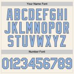 Custom Name and Number Personalized Baseball Jersey in Cream Light Blue and Steel Gray - Authentic Sleeveless Design Personalized