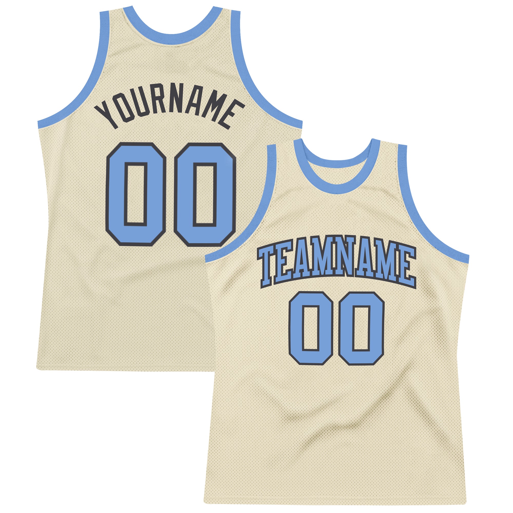 Custom Name and Number Personalized Light Blue and Steel Gray Basketball Jersey - Authentic Throwback Team Jersey Personalized