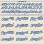 Custom Name and Number Authentic Baseball Jersey in Cream Light Blue and Steel Gray - Personalized Team Jersey Personalized