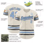 Custom Name and Number Authentic Baseball Jersey in Cream Light Blue and Steel Gray - Personalized Team Jersey Personalized