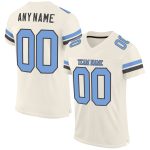 Personalized Custom Football Jersey with Name & Number - Cream Light Blue & Steel Gray Mesh Personalized Cream Light Blue-Steel