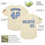 Personalized Light Blue Steel Gray Authentic Baseball Jersey - Throwback Mesh Style Personalized Cream Light Blue-Steel Gray