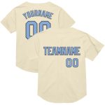 Personalized Light Blue Steel Gray Authentic Baseball Jersey - Throwback Mesh Style Personalized Cream Light Blue-Steel Gray