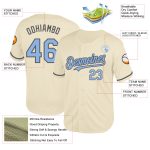 Custom Name Number Personalized Baseball Jersey Light Blue Steel Gray Mesh Authentic Throwback Personalized Cream Light Blue-Steel