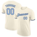 Personalized Performance T-Shirt in Cream Light Blue & Steel Gray Personalized Cream Light Blue-Steel Gray Performance T-Shirt