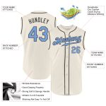 Personalized Fathers Day Baseball Jersey in Cream Light Blue and Steel Gray - Sleeveless Design Personalized Cream Light