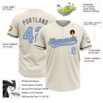Personalized Light Blue Cream Two-Button Unisex Softball Jersey - Custom Sports Apparel Personalized Cream Light Blue-Steel