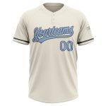Custom Name and Number Softball Jersey for Teams - Personalized Light Blue and Steel Gray Two-Button Unisex Design Personalized