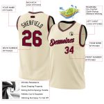 Personalized Maroon Black Throwback Basketball Jersey for Men and Women Personalized Cream Maroon-Black Throwback Basketball