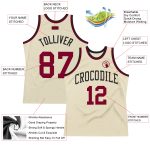 Personalized Maroon-Black Cream Throwback Basketball Jersey for Men and Women Personalized Cream Maroon-Black Throwback Basketball