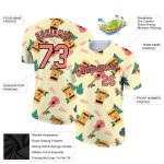 Personalized 3D Hawaii Summer Performance T-Shirt in Cream Pink-Black for Holiday Party Personalized Cream Medium Pink-Black