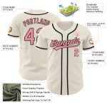 Customizable Medium Pink-Black Baseball Jersey - Personalized Sports Apparel Personalized Cream Medium Pink-Black Baseball