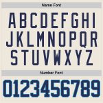 Custom Name and Number Personalized Hockey Jersey - Navy-Blue Cream Team Apparel Personalized Cream Navy-Blue Hockey Jersey