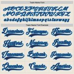 Custom Name and Number Personalized Hockey Jersey - Navy-Blue Cream Team Apparel Personalized Cream Navy-Blue Hockey Jersey