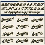 Custom Name and Number Authentic Baseball Jersey - Personalized Cream Navy-Gold Team Jersey Personalized Cream Navy-Gold