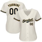 Custom Name and Number Authentic Baseball Jersey - Personalized Cream Navy-Gold Team Jersey Personalized Cream Navy-Gold