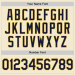 Custom Personalized Baseball Jersey with Name and Number - Cream Navy Gold Authentic Throwback Style Personalized Cream Navy-Gold