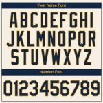 Personalized Baseball Jersey in Cream with Navy and Gold Details - Customizable Personalized Cream Navy-Gold Baseball Jersey