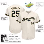 Personalized Baseball Jersey in Cream with Navy and Gold Details - Customizable Personalized Cream Navy-Gold Baseball Jersey