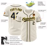 Personalized Navy Gold Baseball Jersey, Custom Cream Jersey for Men, Women, Kids 3 Personalized Cream Navy-Gold Baseball
