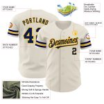 Personalized Navy Gold Baseball Jersey - Custom Cream Jersey for Kids 4 Personalized Cream Navy-Gold Baseball Jersey 4