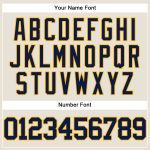 Personalized Navy Gold Baseball Jersey - Custom Cream Jersey for Kids 4 Personalized Cream Navy-Gold Baseball Jersey 4