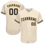 Personalized Navy Gold Baseball Jersey for Fans and Players - Custom Cream Jersey Personalized Cream Navy-Gold Baseball Jersey