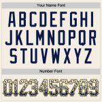 Personalized Drift Baseball Jersey in Cream Navy-Gold Color, Stylish Fashion Top for Fans and Athletes Personalized Cream