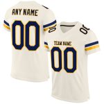 Personalized Navy Gold Football Jersey Mesh Cream Design for Men and Women Personalized Cream Navy-Gold Mesh Football Jersey