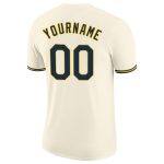 Custom Name and Number Performance T-Shirt in Cream Navy Gold - Personalized Team Shirt Personalized Cream Navy-Gold Performance