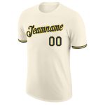 Custom Navy-Gold Performance Tee for Men and Women - Personalized Cream Shirt Personalized Cream Navy-Gold Performance T-Shirt