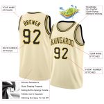 Custom Navy Gold Basketball Jersey Round Neck Rib-Knit Cream Design Personalized Cream Navy-Gold Round Neck Rib-Knit Basketball
