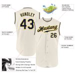 Personalized Navy-Gold Cream Baseball Jersey - Custom Sleeveless Sports Top Personalized Cream Navy-Gold Sleeveless Baseball