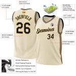 Personalized Navy Gold Basketball Jersey - Retro Throwback Design Personalized Cream Navy-Gold Throwback Basketball Jersey