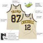 Personalized Navy Gold Basketball Jersey | Custom Throwback Style Personalized Cream Navy-Gold Throwback Basketball Jersey
