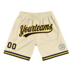 Personalized Navy-Gold Throwback Basketball Shorts Cream 2 for Men Personalized Cream Navy-Gold Throwback Basketball Shorts