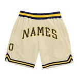 Custom Navy Gold Basketball Shorts for Throwback Style - Personalized Athletic Wear Personalized Cream Navy-Gold Throwback