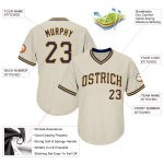 Personalized Navy Gold Baseball Jersey Shirt - Throwback Rib-Knit Design Personalized Cream Navy-Gold Throwback Rib-Knit