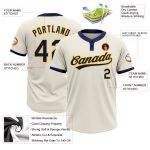 Personalized Unisex Softball Jersey in Cream Navy Gold - Two-Button Design Personalized Cream Navy-Gold Two-Button Unisex