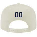 Custom Name Number Personalized Adjustable Snapback Hat Cream Navy-Gray Stitched Team Design Personalized Cream Navy-Gray