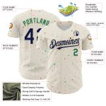 Personalized 3D Confetti Baseball Jersey in Cream Navy & Kelly Green Personalized Cream Navy-Kelly Green 3D Confetti Baseball